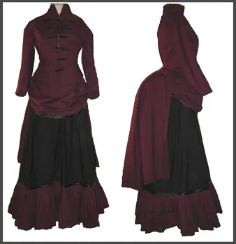 HistoricalCustomer-iz Rdeče 1800 Viktorijanski obleko 1860 Državljanske vojne Vintage Obleko Kostume Južni Belle Maturantski Obleki US6-36 V-360