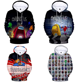 Modni pulover s kapuco Moških Med Nami Hoodies Teen Anime Hoodie Oblačila 3D Tiskanje Salon Obrabe Majica Jakno Jesensko Zimski Plašč Darilo