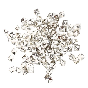 100 X srebrno Kovice klinov kvadratnih za Torbe/Čevlji/Rokavice 9 mm