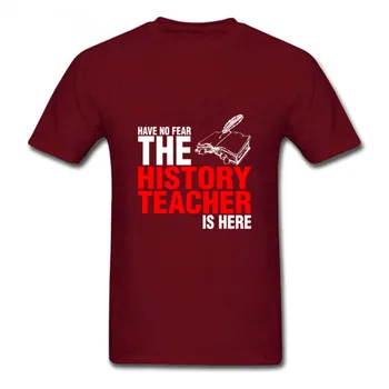 Vintage Tshirt za Moške Ni Strah Zgodovine Učitelj Je Tukaj Moška T-shirt Kratek Rokav Crewneck Bombaž Skupine tee t majica