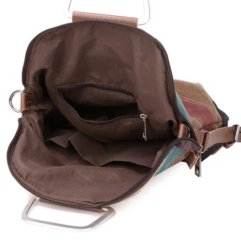 Barvni Kontrast Rami Messenger Bag Žensk Platno tote vrečko Velike Zmogljivosti Prenosne Tri-način Vrečko Multi-funkcionalne