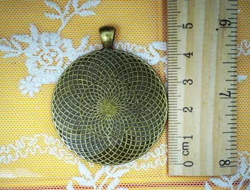 1PCS/veliko notranjo velikosti 40 mm okrogle Kovinske cabochons, ki je Osnova za izdelavo ogrlica nakit, uporablja na usnje kabel Obesek Pladenj za dobavo