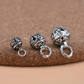 925 sterling srebro Tajski srebrni nakit obesek retro bell ročno izdelan obesek DIY beaded materiala kristalov zapestnica dodatno opremo