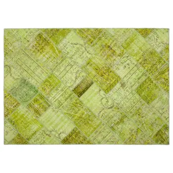 Ročno Zelena Letnik Overdyed Mozaik Področju Preprogo 161x231 Cm-5'3