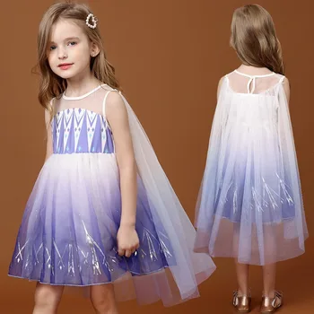 Dekleta Princesa Obleko Pomlad in Poletje za Otroke Obleko Puhasto Gaza Deklica Aisha Obleko Poletje Zamrznjene Očesa Priložnostne Obleko
