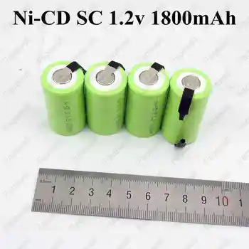 10pcs/veliko Sub C SC 1,2 V 1800mAh 20A Ni-CD polnilna baterija sc 1,2 v pack bateria recargable sc sub c nicd 1,2 V celico subc nicd