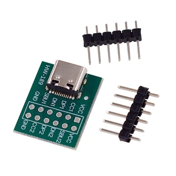 USB TIP-C DIP PCB Priključek Pinboard Test Odbor Spajkanje Ženski Dip Pin Header Adapter