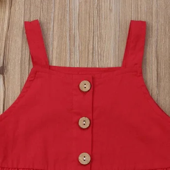 Pudcoco 2019 Novega Malčka Otrok Baby Dekle Oblačila Rdeče barve Traku Crop Tops+Cvet Dolge Hlače Hlače 2pcs Poletje Otroci Obleke Set