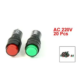 20 Kos AC220V Rdeča Zelena Krog Skp Lučka Pilotni Lučka