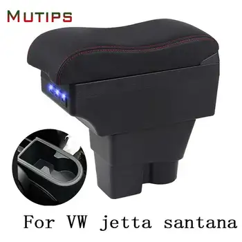 Mutips Za Volkswagen VW Jetta MK6 6 Santana armrest polje usnje avto roko ostalo USB škatla za shranjevanje dodatki notranjost obdobje 2013-2018