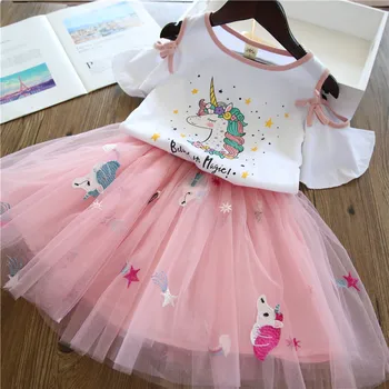 2020 Otroci Baby Cvet Dekle Obleko Vezenje cvetlični Tutu Princesa Dekliška Oblačila Malo Princesa Slovesnosti Otroci Nosijo 1-6Years