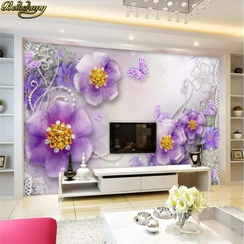 Beibehang po Meri foto ozadje zidana luksuzni krasen vijolično Evropske cvet 3d stereo TV ozadju stene de papel parede