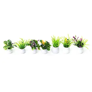 Sklop 7 Lutke Miniaturni Pot Cvetje Krajine DIY Pesek Tabela Rastlin Model