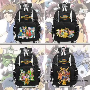 Nove Unisex Anime Digimon Nahrbtnik Oprtnik Black Packsack Šoli Otaku Vrečke Oprtnik Potovalna Torba Packsack