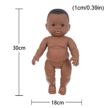 30 cm Veren Rodi Dojenček Fant Dekle Lutka African American Realistična Lutka Novorojenčka