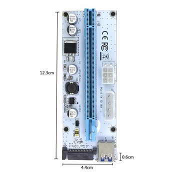 10Pcs VER008S 3 v 1 4Pin Molex SATA 6PIN PCIE PCI-E PCI Express Kartico Riser 008 1X do 16X USB 3.0 Kabel za Rudarstvo Rudar