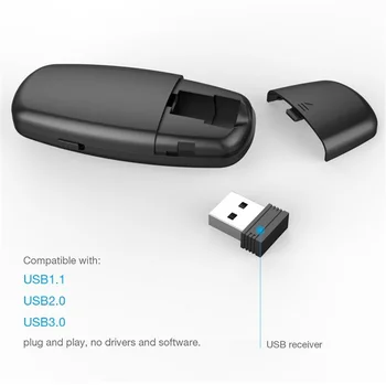 Prenosni Mini Black Wireless Presenter Doosl Wireless Laser Upravljalnik Polnilna Powerpoint Predstavitev Daljinski Upravljalnik Pero - 