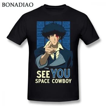 Cowboy Bebop Vidimo Prostor Spike Spiegel T Shirt Za Moške Kakovosti Japonski Anime TShirt - 