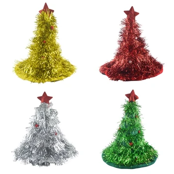 4 Kos Božično Drevo Klobuk na Glavo Božič Božič Stranka Santa Fancy Oblačenja Noša Klobuk Počitnice Okraski Pokrivala - 