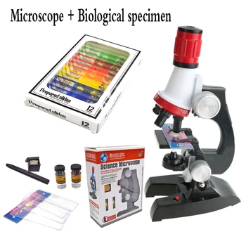 Trinocular Mikroskop za Otroke Kit Lab LED 100X-400X-1200X Biologijo Leče Tinyscope Telefon Doma, Šole, Izobraževalne Znanosti - 