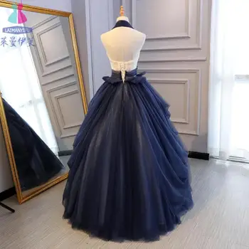 Mornarsko modra vezenje beading pasu žogo obleke obleko Renaissance Obleke Viktorijanski queen obleko/Marie Antoinette Belle - 