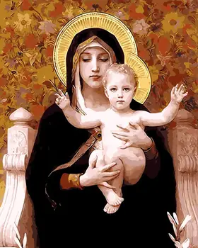 Mati božja Marija Abednego godness dnevna soba dekoracijo slikarstvo, oljno Slikarstvo slike S Številko Risbe s številkami DIY barve - 