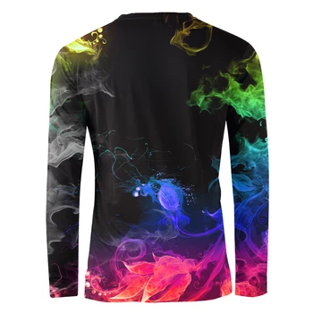 NISIVEY blagovne Znamke 2020 3D Color Meglo Nove Posadke Vratu T-Shirt Dolgi Rokav Visoke Kakovosti Priložnostne pulover s kapuco za Moške Padec Moda Vrh - 