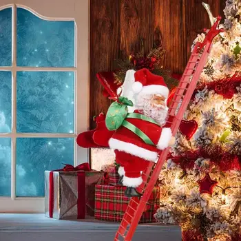 Božič Električni Santa Claus plezalno Lestev Lutka Glasbo Creative Božič Dekor Otrok Igrača Darilo lepe obrazne mimike, igrača - 
