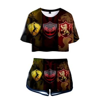 Naruto 3D tiskanje modno in udobno T-majica + hlače, dvodelne obleke poletje visoke kakovosti seksi šport za dekleta - 