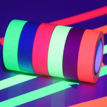UV svetlobo Črno Reaktivni Fluorescentna Krpo Trak Žareti v Temno Neon Gaffer Trak za 0,6 x 16 ft Dekorativni Papir, lepilni Trak za Stranke - 