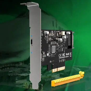 VROČE-USB 3.2 PCIE Raiser Kartico Gen 2 X2 Tip-C Vrata PCI-E PCI Express X4 SATA 15Pin Priključek 20Gbps Dodajte na Kartico - 