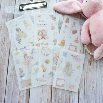 6 Listov Malo Princesa Design Washi Papir, Nalepke, Kot Scrapbooking DIY Darilo Pakiranje Dekoracijo Oznako - 
