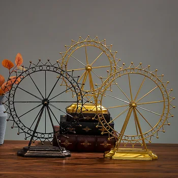 Evropski retro kovinske obrti kovanega železa Ferris wheel okraske Ustvarjalne domačega vina kabineta, desk pohištvo doma dekor - 