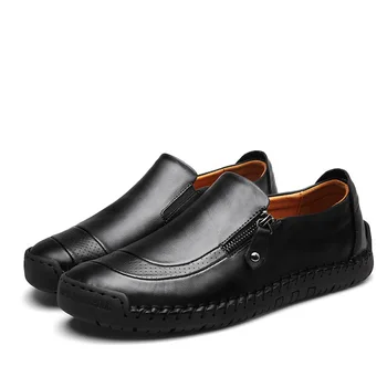 Nove moške usnjene priložnostne čevlji dihanje korejski elegantni usnjeni čevlji za moške usnja ročno sešijejo Britanski stil za moške čevlji - 