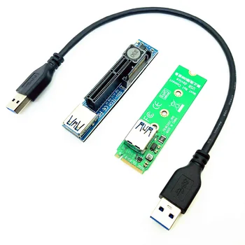 PCIE Riser M-Ključ NVME M. 2 za kartico PCI Express X4 Grafične Kartice Riser 30 CM USB Kabel, PCIE Extender Vrata Razširitev Ac Odcepa Kabel - 