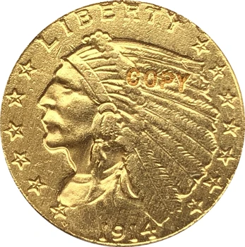24-K pozlačen 1914-D $2.5 ZLATA Indijski Pol Orel Kovanec Izvod - 
