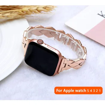 Iz nerjavečega Jekla, trak Za Apple Watch band 44 42mm iwatch serije 6 se 5 4 3 Rhombic Kovinska Zapestnica correa iwatch 40 mm 38 mm - 