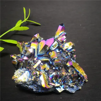 Lepo!Naravni Quartz Crystal Mavrica Gruče gemstone Titana Electroplated Gruče VUG Mineralnih Vzorec Zdravljenja stone139g - 