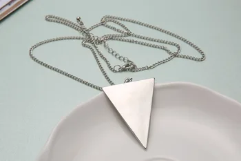 CSHOU152 Preproste geometrijske trikotnik zlitine ogrlica dolg pulover verige ženska kovinski obesek ogrlica Darilo Za Povezavo Kupca - 