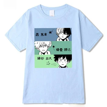 Anime Moj Junak Univerzami Natisnjeni T-shirt Kratek rokav Ženske Boku Ni Junak Univerzami T-shirt Vrhovi - 