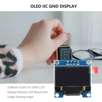 0.96 palčni OLED IIC GND LCD zaslon, Ločljivost 128*64 0.96-palčni Barvni Zaslon LCD Modul z Velikim zornim Kotom Voznik IC SSD1306 - 