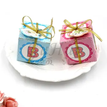 Roza in modro abeceda letter bonboniera Otroci tuš poroko korist čokoladni piškotki vrečko krst krst dekoracijo - 