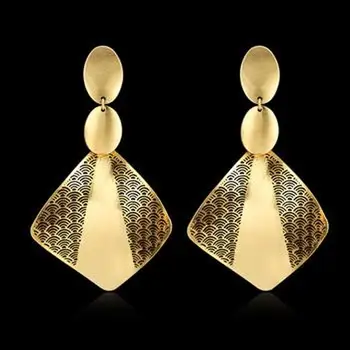 K zlato cirkon uhani vijugasto votlih romantični slog, dame uhani, rumeno zlato uhani estetske spusti uhani 2021 Kovin - 