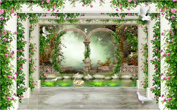 De Papel parede Lep cvet vinske trte pastorala Roman 3d ozadje,dnevno sobo, spalnico, jedilnico, TV ozadju kuhinja freske - 