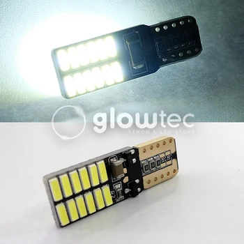 2pcs Super svetla LED T10 canbus brez napake 24 SMD 4014 avto luč 12V w5w auto cob potrditev spiralna vrata lučka GLOWTEC - 