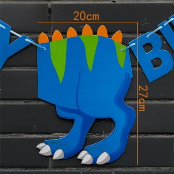 16pcs/set Modra Dinozaver Happy Birthday Balon Banner za Otroke, Otroški Rojstni dan Dekoracijo Živali prosto Živečih Ena Stranka Dekor Dobave - 