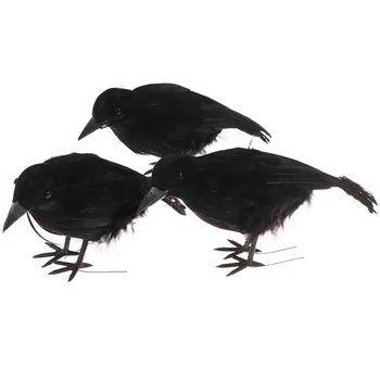 1pc Umetno Vrana Obrti Prop Novo Raven Pero Umetnosti Halloween Ptica Realne Stranka 17 X 9 Cm Živali - 