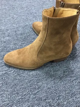 2018 Jeseni Ročno Letnik Nobel Luksuzni Pravega Usnja Antilop Škornji Wyatt Klasičen Pas Gleženj zadrgo Chelsea Moški Škornji - 