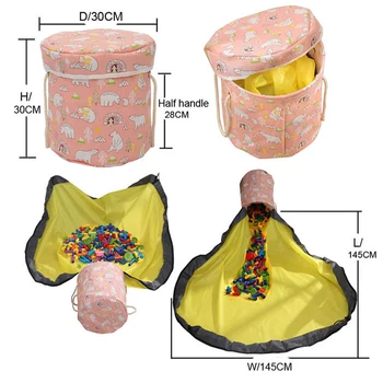 Velik zložljivi Srčkan Cartoon Živali vrečko za shranjevanje Otroci Igrače Organizator Oblačila Perilo Košaro Nepremočljiva Igrača Škatla za Shranjevanje s pokrovom - 