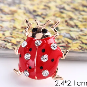 Nova Moda pikapolonica Broška velikosti 21*24 mm Nosorogovo in Zlitine Galvanizacijo obrti ladybug otrok Zatiči broška - 